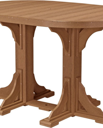 LuxCraft Poly 4 x 6 Oval Table Antique Mahogany Bar Height