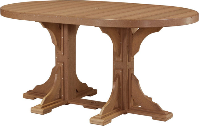 LuxCraft Poly 4 x 6 Oval Table Antique Mahogany Counter Height