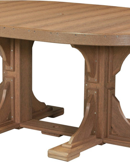 LuxCraft Poly 4 x 6 Oval Table Antique Mahogany Dining Height