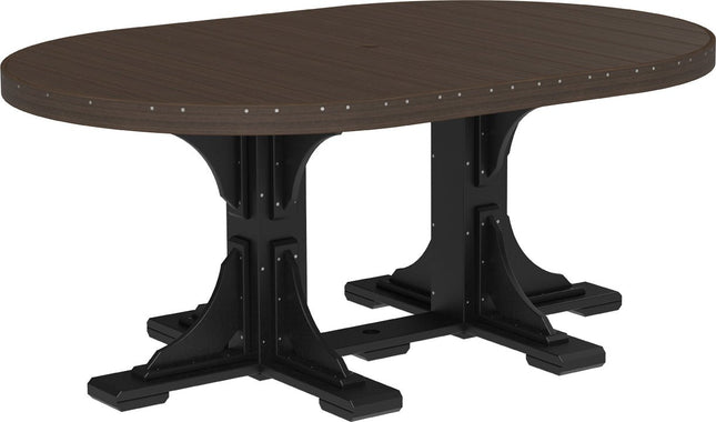 LuxCraft Poly 4 x 6 Oval Table Brazilian Walnut Dining Height