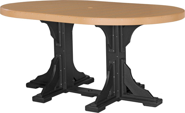 LuxCraft Poly 4 x 6 Oval Table Cedar & Black Counter Height