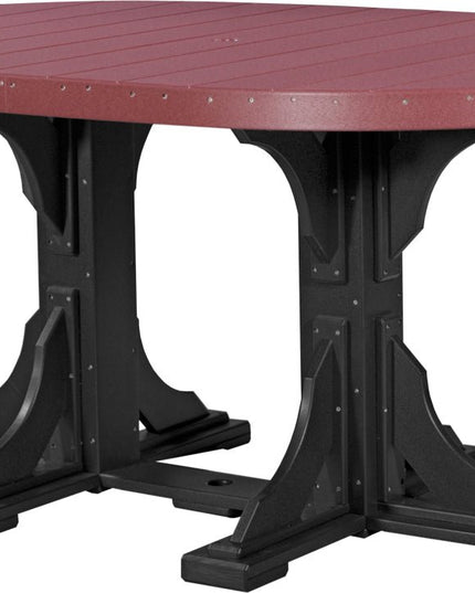 LuxCraft Poly 4 x 6 Oval Table Cherrywood & Black Counter Height