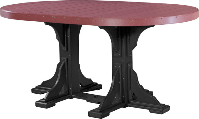 LuxCraft Poly 4 x 6 Oval Table Cherrywood & Black Counter Height