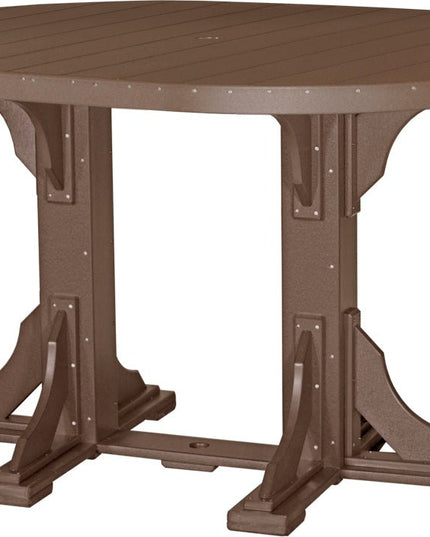LuxCraft Poly 4 x 6 Oval Table Chestnut Brown Bar Height