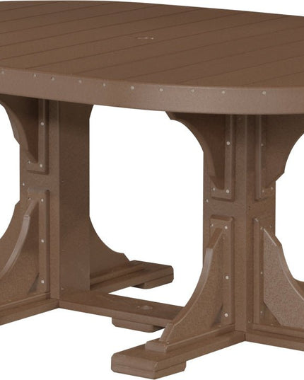 LuxCraft Poly 4 x 6 Oval Table Chestnut Brown Dining Height