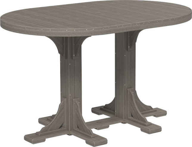 LuxCraft Poly 4 x 6 Oval Table Coastal Gray Bar Height