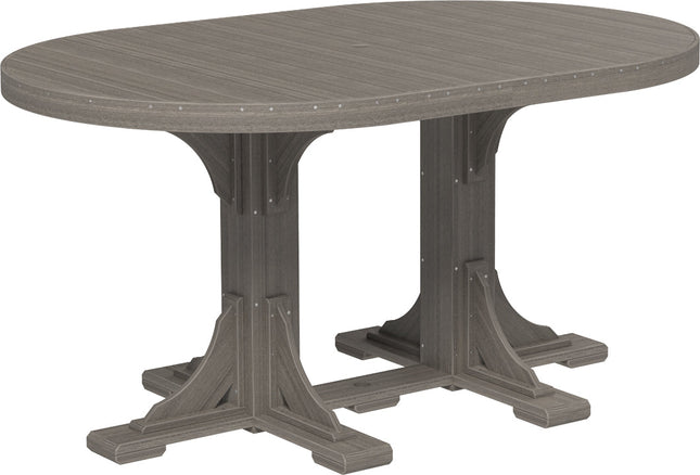LuxCraft Poly 4 x 6 Oval Table Coastal Gray Counter Height