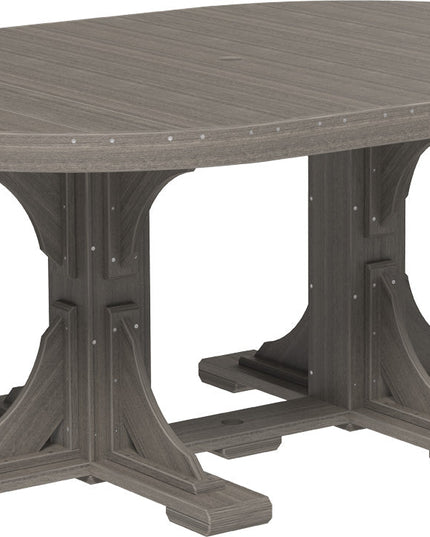 LuxCraft Poly 4 x 6 Oval Table Coastal Gray Dining Height