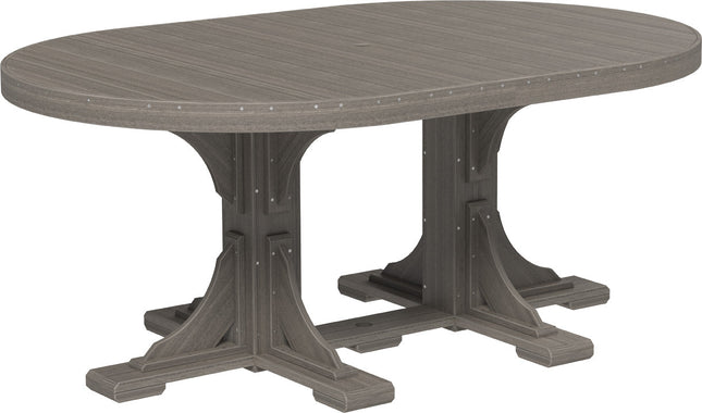 LuxCraft Poly 4 x 6 Oval Table Coastal Gray Dining Height
