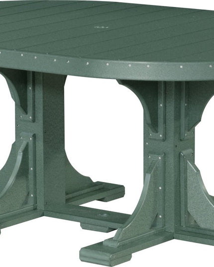 LuxCraft Poly 4 x 6 Oval Table Green Dining Height