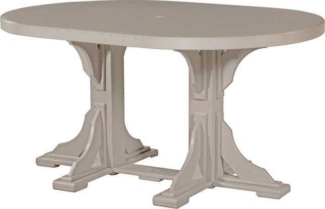 LuxCraft Poly 4 x 6 Oval Table Weatherwood Counter Height