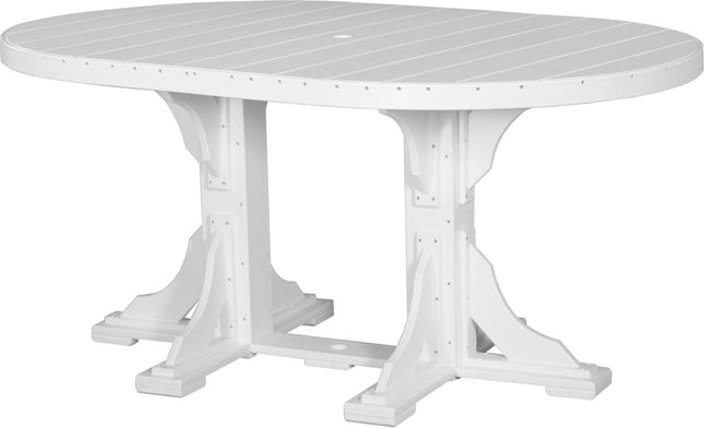 LuxCraft Poly 4 x 6 Oval Table White Counter Height