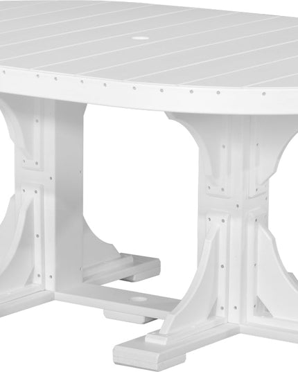LuxCraft Poly 4 x 6 Oval Table White Dining Height