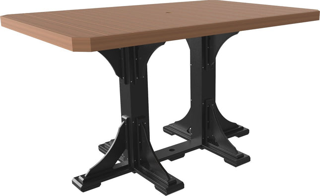 LuxCraft Poly 4x6 Rectangular Table Bar Height (Antique Mahogany & Black)