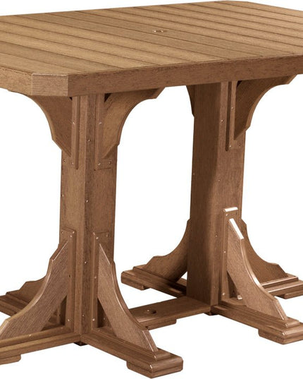 LuxCraft Poly 4x6 Rectangular Table Bar Height (Antique Mahogany)
