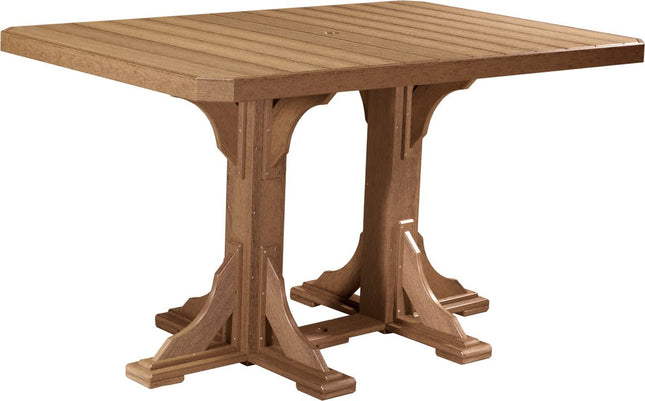 LuxCraft Poly 4x6 Rectangular Table Bar Height (Antique Mahogany)