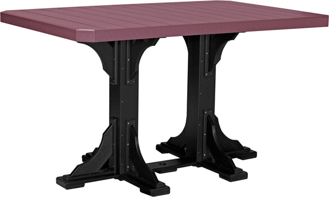 LuxCraft Poly 4x6 Rectangular Table Bar Height (Cherrywood & Black)