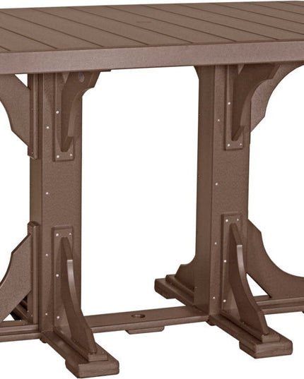 LuxCraft Poly 4x6 Rectangular Table Bar Height (Chestnut Brown)