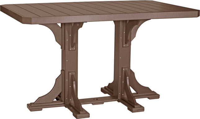 LuxCraft Poly 4x6 Rectangular Table Bar Height (Chestnut Brown)