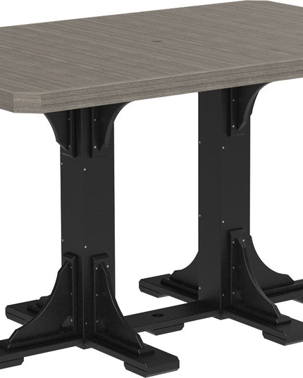 LuxCraft Poly 4x6 Rectangular Table Bar Height (Coastal Gray & Black)