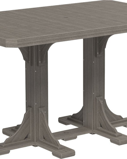 LuxCraft Poly 4x6 Rectangular Table Bar Height (Coastal Gray)