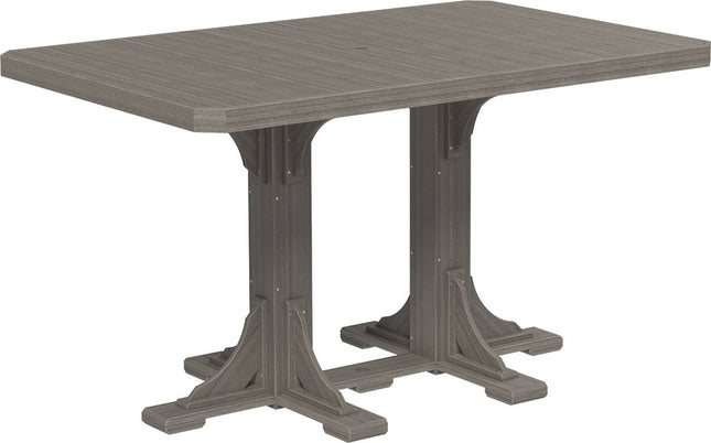 LuxCraft Poly 4x6 Rectangular Table Bar Height (Coastal Gray)