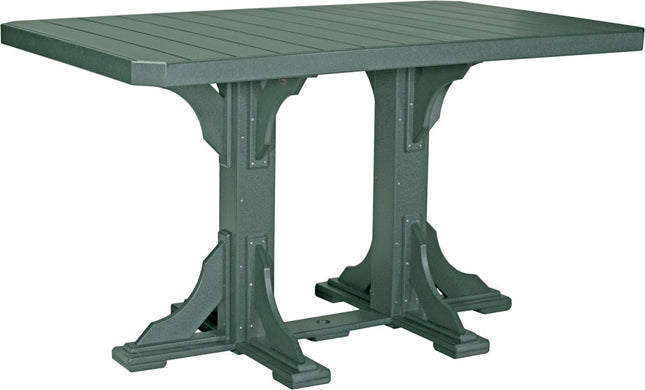 LuxCraft Poly 4x6 Rectangular Table Bar Height (Green)