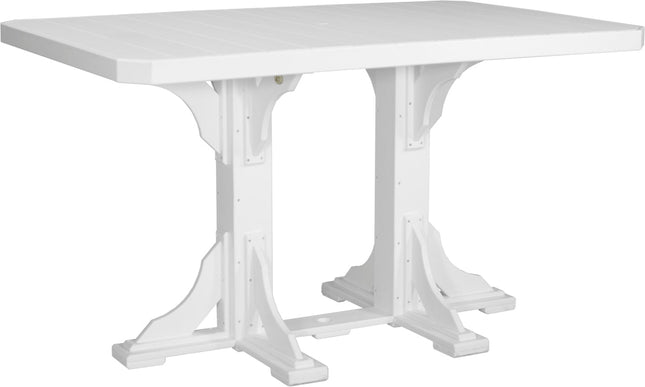 LuxCraft Poly 4x6 Rectangular Table Bar Height (White)