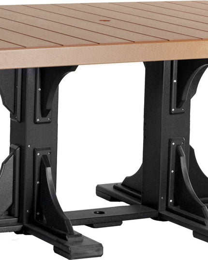 LuxCraft Poly 4x6 Rectangular Table Coiunter Height (Cedar & Black)