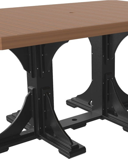 LuxCraft Poly 4x6 Rectangular Table Counter Height (Antique Mahogany & Black)