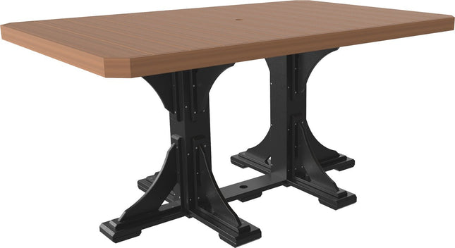 LuxCraft Poly 4x6 Rectangular Table Counter Height (Antique Mahogany & Black)