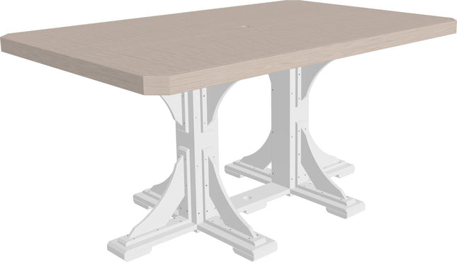 LuxCraft Poly 4x6 Rectangular Table Counter Height (Birch & White)