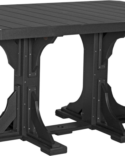 LuxCraft Poly 4x6 Rectangular Table Counter Height (Black)