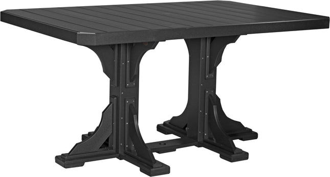 LuxCraft Poly 4x6 Rectangular Table Counter Height (Black)