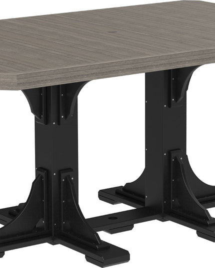 LuxCraft Poly 4x6 Rectangular Table Counter Height (Coastal Gray & Black)