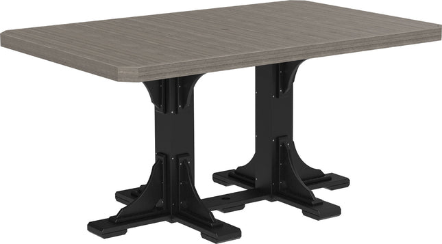 LuxCraft Poly 4x6 Rectangular Table Counter Height (Coastal Gray & Black)