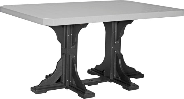 LuxCraft Poly 4x6 Rectangular Table Counter Height (Dove Gray & Black)