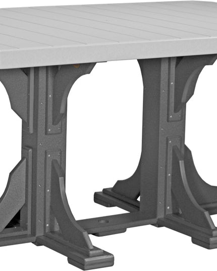 LuxCraft Poly 4x6 Rectangular Table Counter Height (Dove Gray & Slate)
