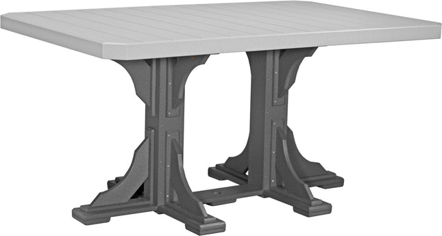 LuxCraft Poly 4x6 Rectangular Table Counter Height (Dove Gray & Slate)