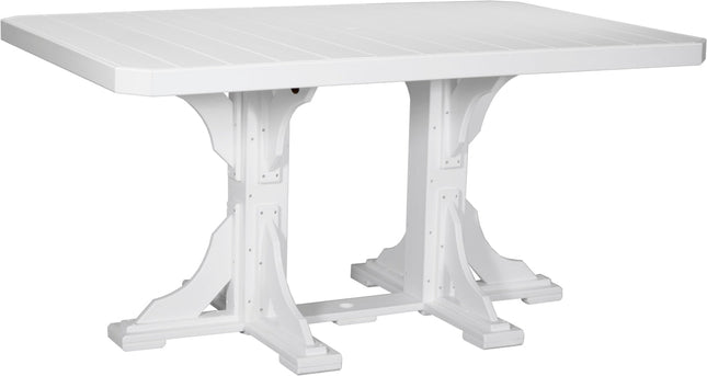 LuxCraft Poly 4x6 Rectangular Table Counter Height (White)