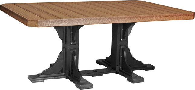 LuxCraft Poly 4x6 Rectangular Table Dining Height (Antique Mahogany & Black)