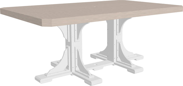 LuxCraft Poly 4x6 Rectangular Table Dining Height (Birch & White)