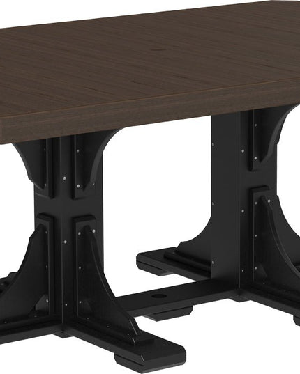 LuxCraft Poly 4x6 Rectangular Table Dining Height (Brazilian Walnut & Black)