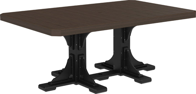 LuxCraft Poly 4x6 Rectangular Table Dining Height (Brazilian Walnut & Black)