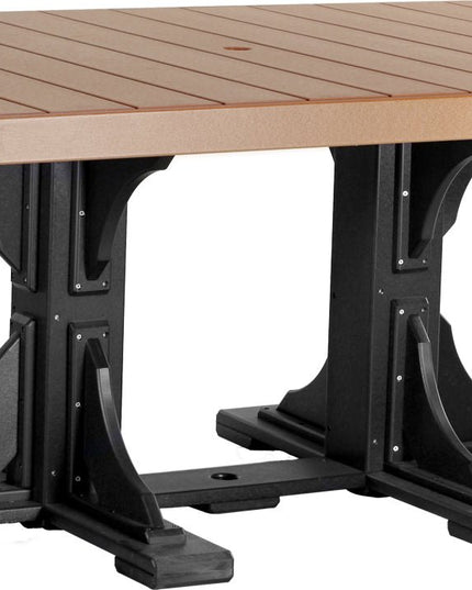 LuxCraft Poly 4x6 Rectangular Table Dining Height (Cedar & Black)