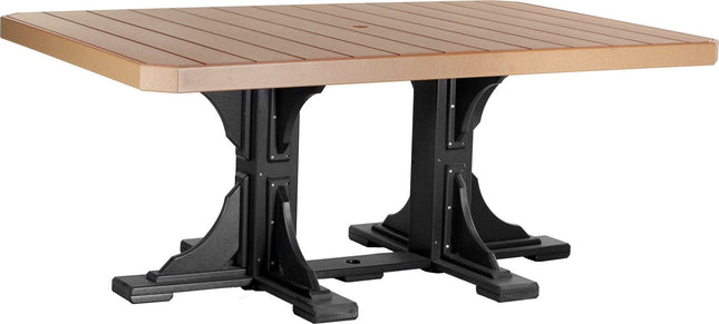 LuxCraft Poly 4x6 Rectangular Table Dining Height (Cedar & Black)
