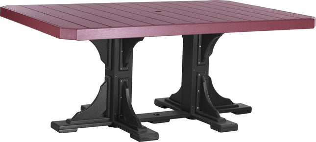 LuxCraft Poly 4x6 Rectangular Table Dining Height (Cherrywood & Black)