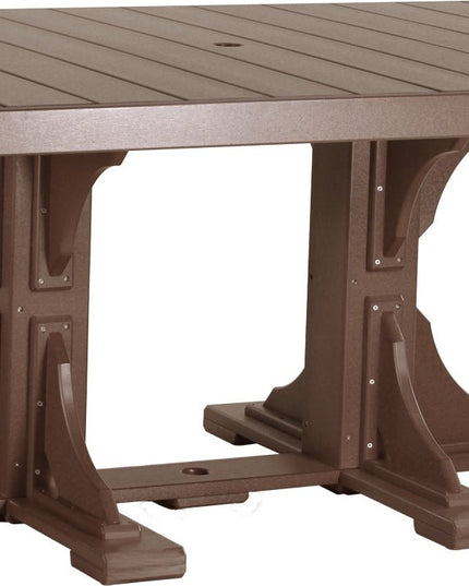 LuxCraft Poly 4x6 Rectangular Table Dining Height (Chestnut Brown)