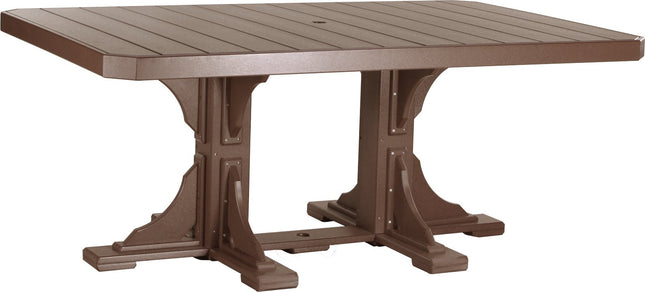 LuxCraft Poly 4x6 Rectangular Table Dining Height (Chestnut Brown)