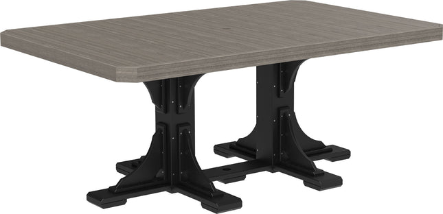 LuxCraft Poly 4x6 Rectangular Table Dining Height (Coastal Gray & Black)